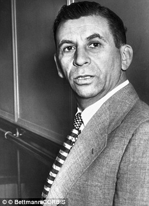 Power of the mob: 'Frank (Sinatra) right, was more fidgety in Daddy's presence than any bobby-soxer would have been in his,' Sandra recalls in the book of her father, left